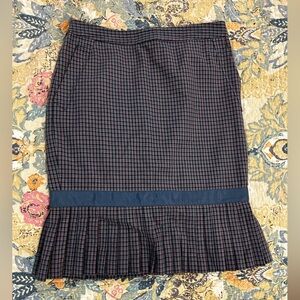 Marc Jacobs Plaid Pencil Skirt w Pleat & Bow Detail